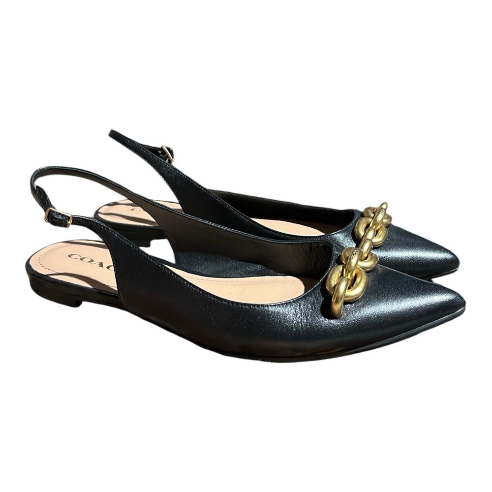 Coach Veronica Leather Skimmer Black